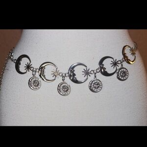 Whimsigoth Moon and Star Charm belt